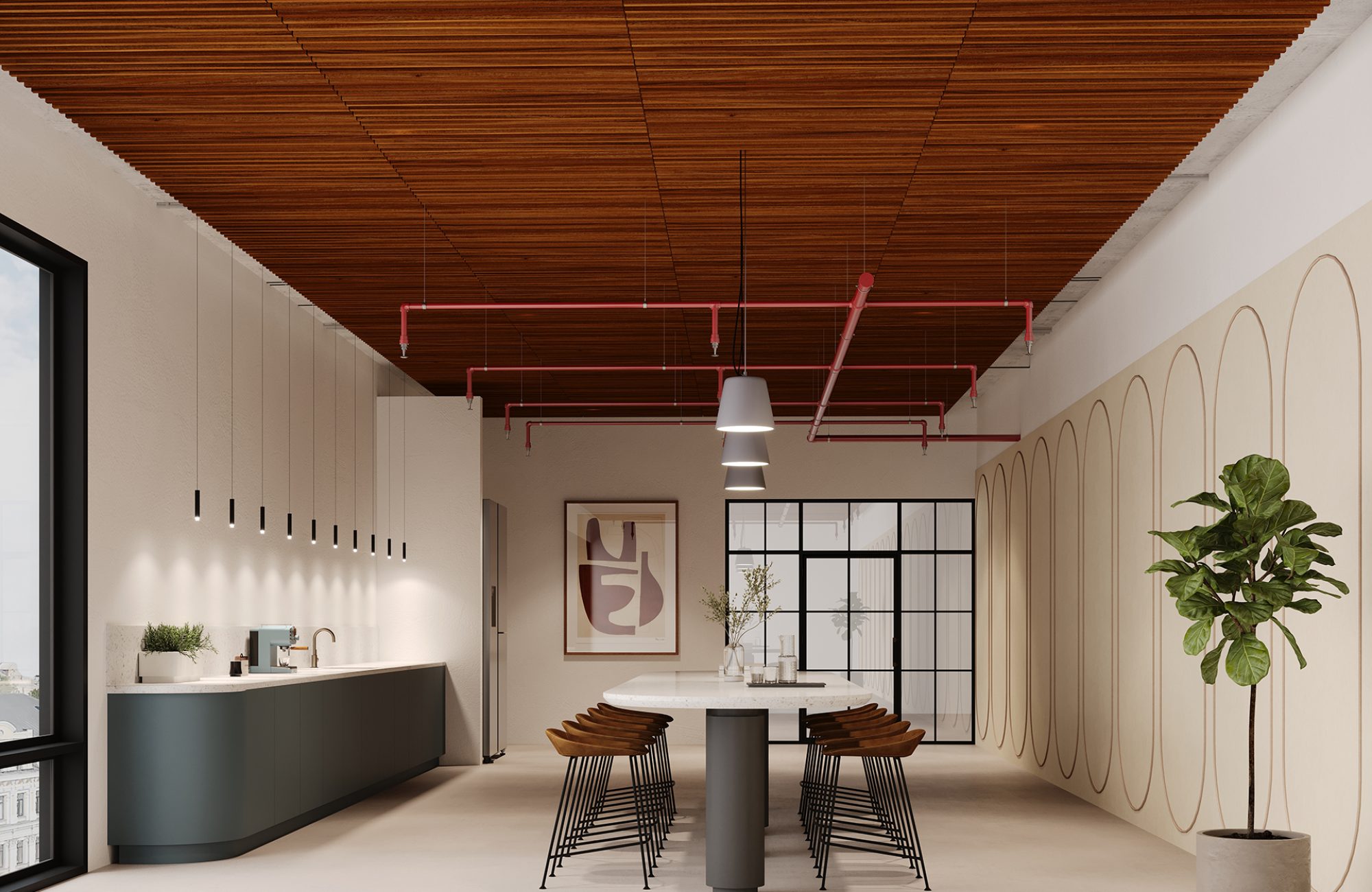 Rail, Road Ceiling Frames | Teak | WoodGrain Collection