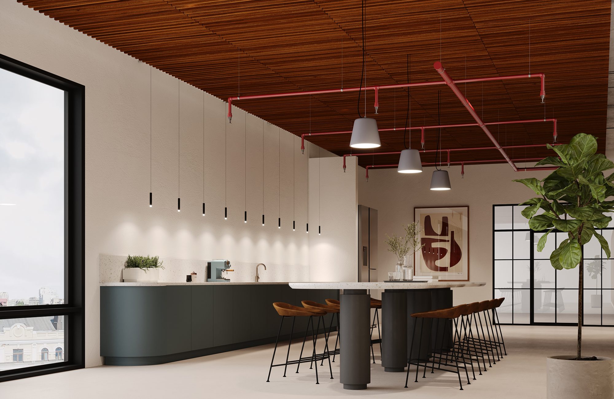 Rail, Road Ceiling Frames | Teak | WoodGrain Collection