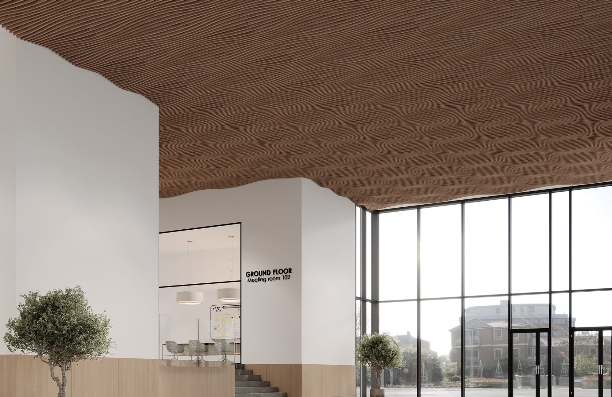 Rail, Ways Ceiling Frames | Fumed Oak | WoodGrain Collection
