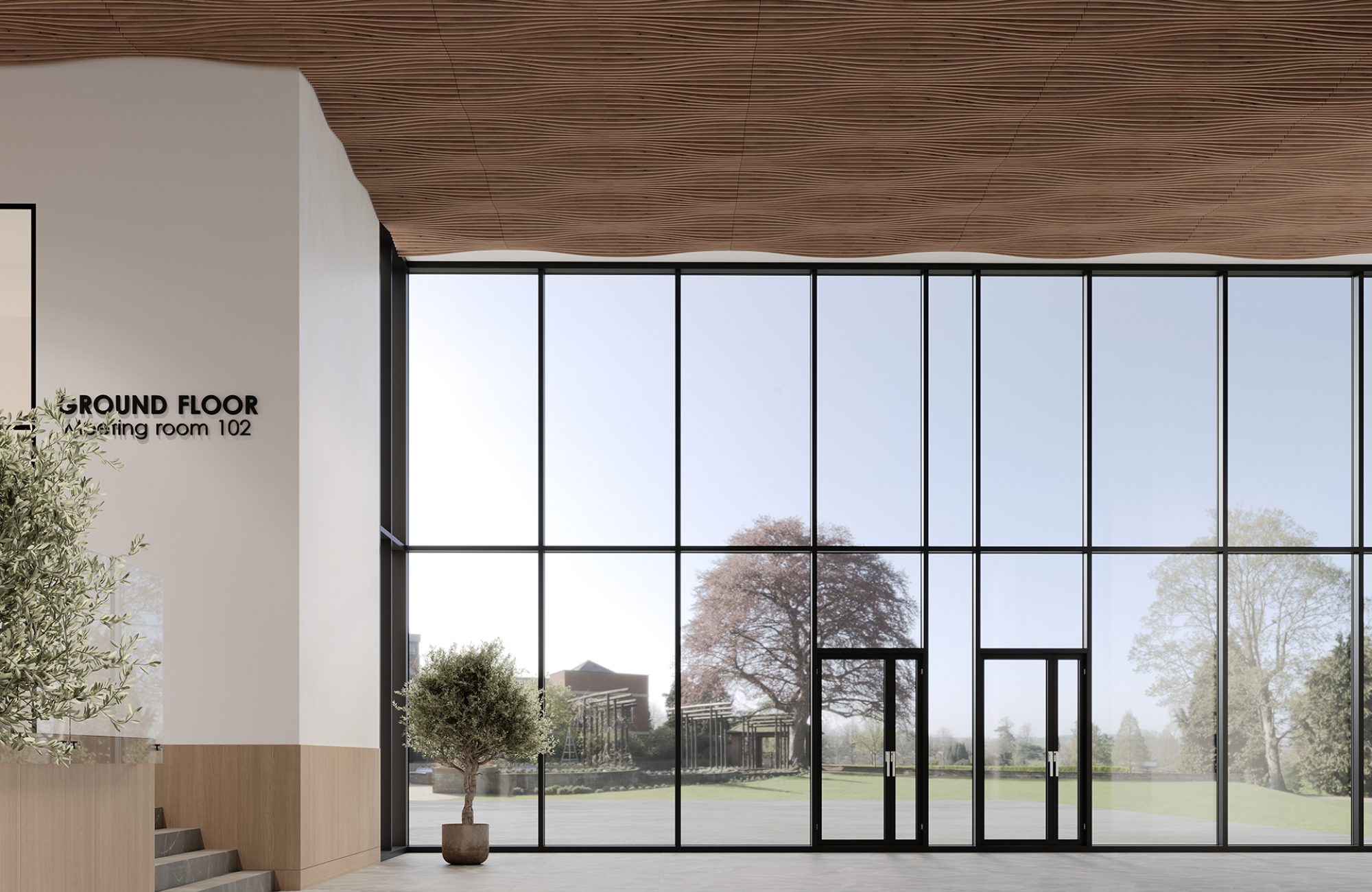 Rail, Ways Ceiling Frames | Fumed Oak | WoodGrain Collection