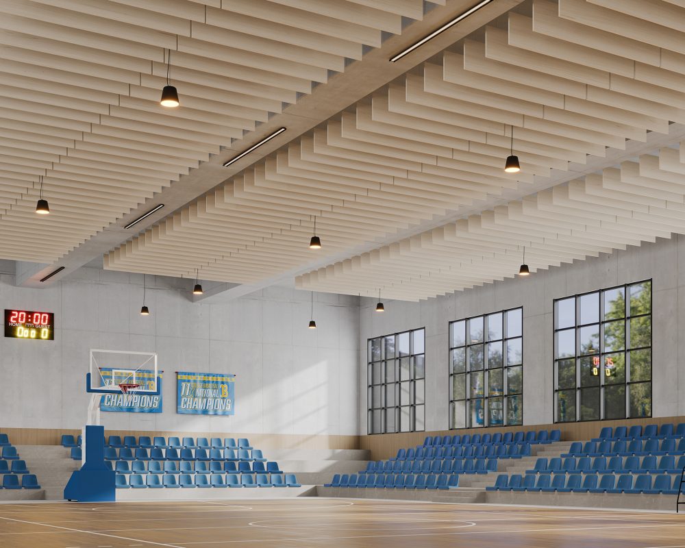 Linear Ceiling Baffles | White Oak | WoodGrain Collection