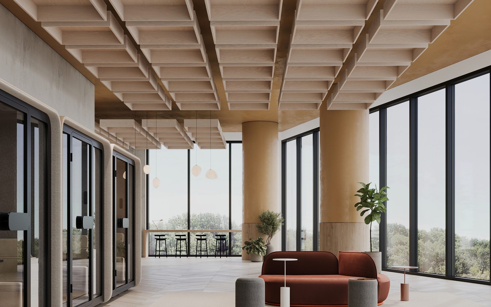 Pan Ceiling Clouds | Petrified Ash | WoodGrain Collection
