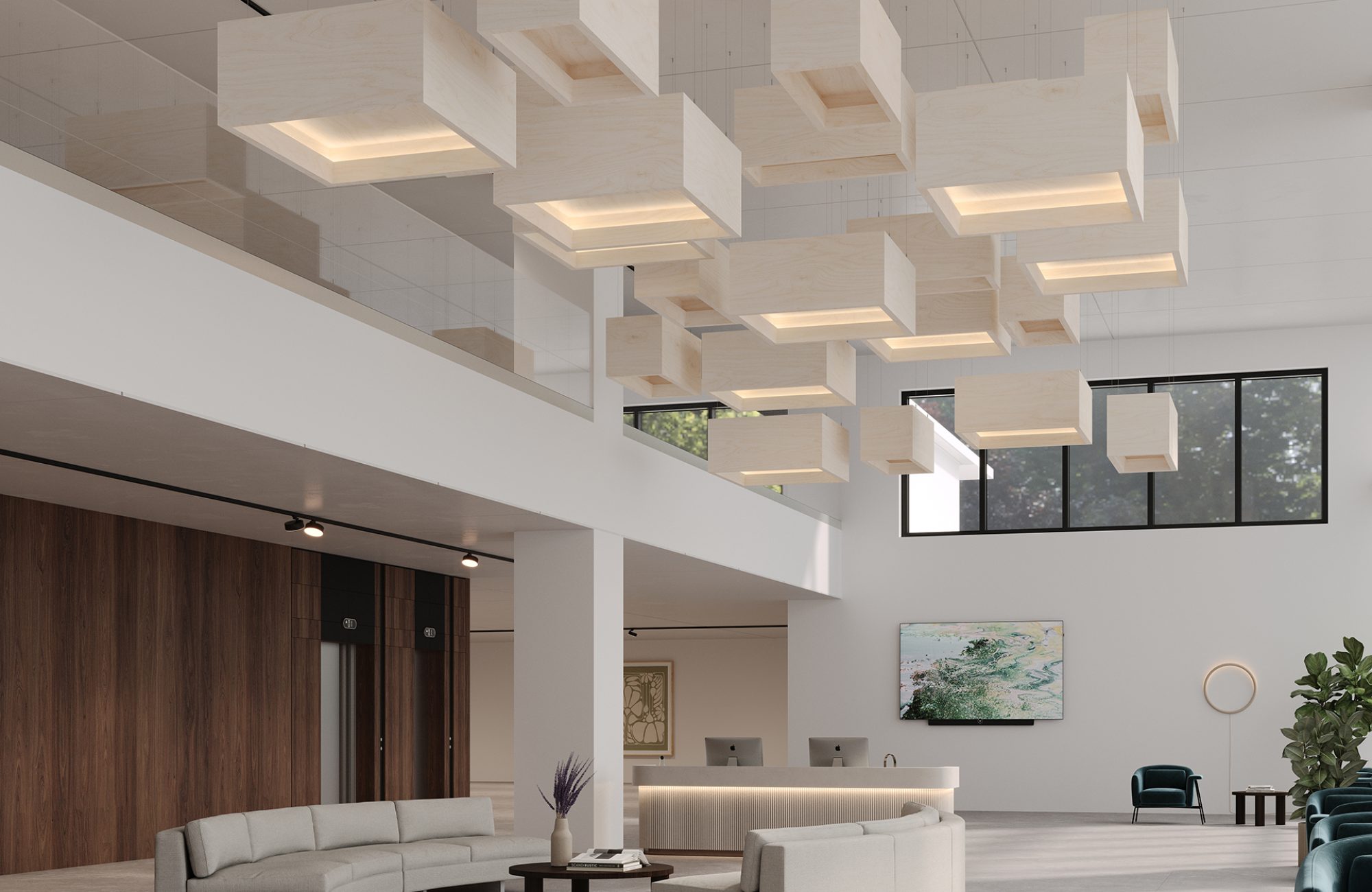 Blox, Shallow Ceiling Clouds | Baltic Birch | WoodGrain Collection