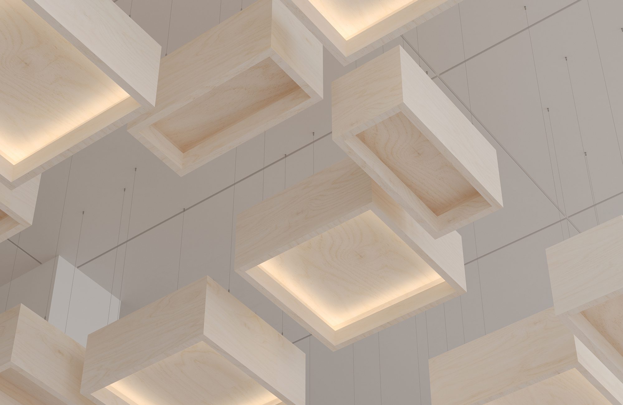 Blox, Shallow Ceiling Clouds | Baltic Birch | WoodGrain Collection