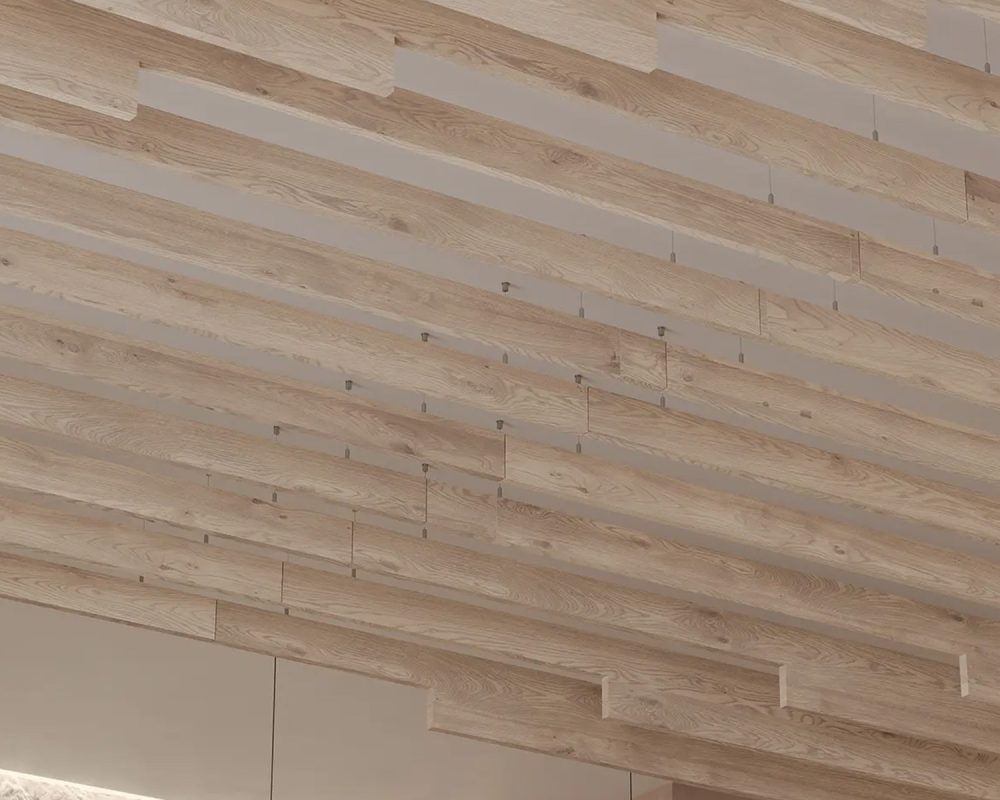 Step Ceiling Baffles | Mountain Lodge | WoodGrain Collection