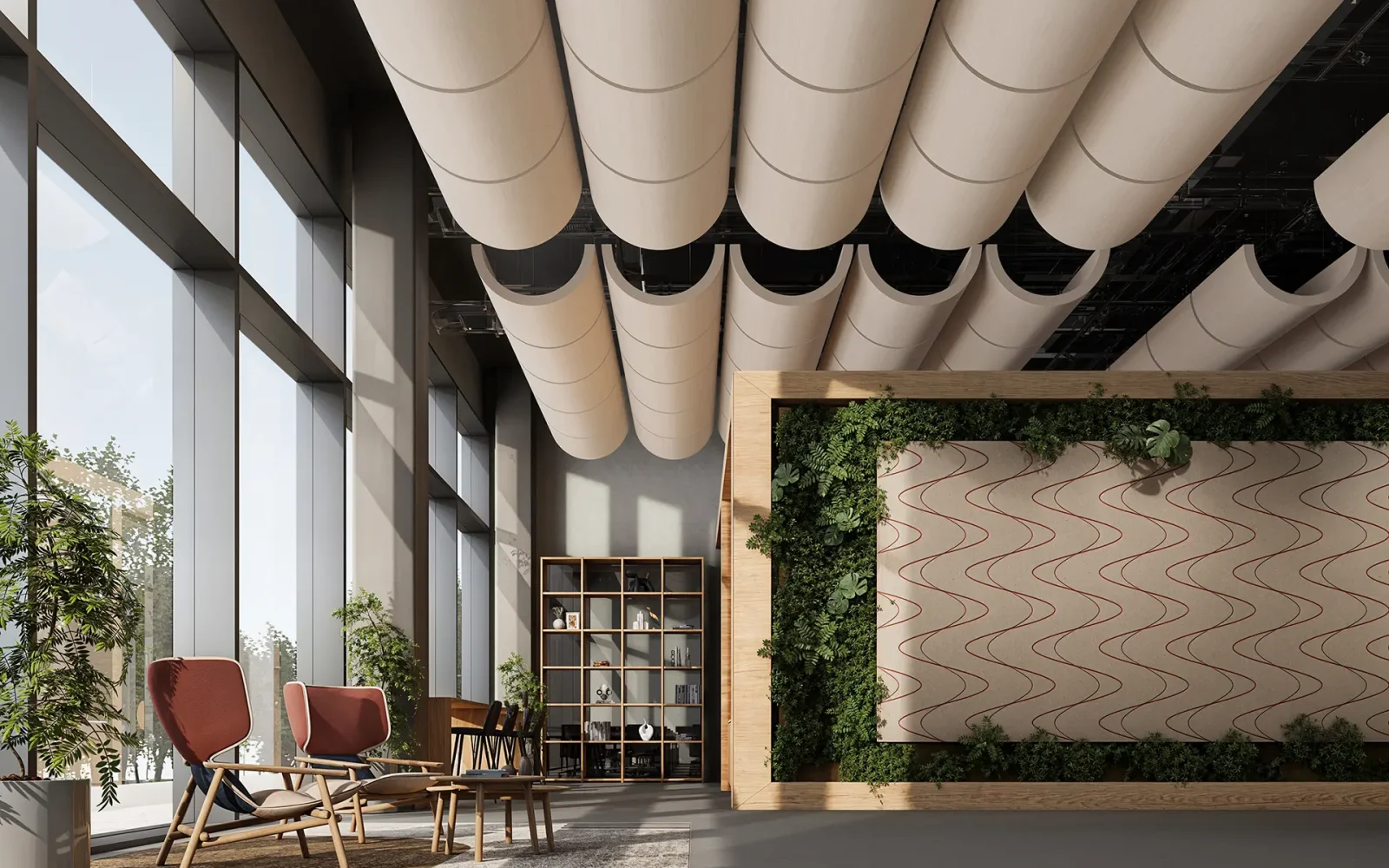 Swing Ceiling Clouds | White Oak | WoodGrain Collection