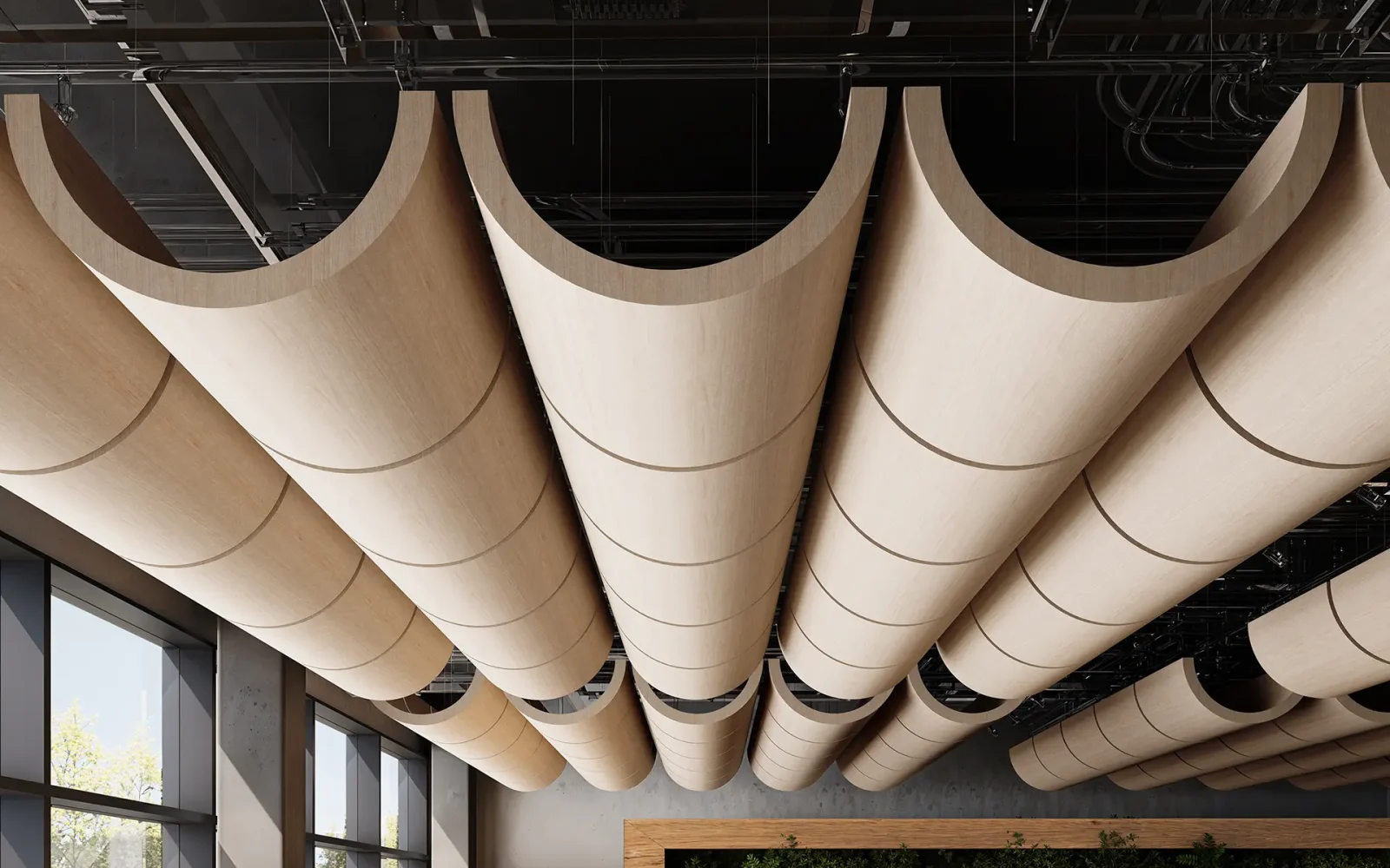 Swing Ceiling Clouds | White Oak | WoodGrain Collection