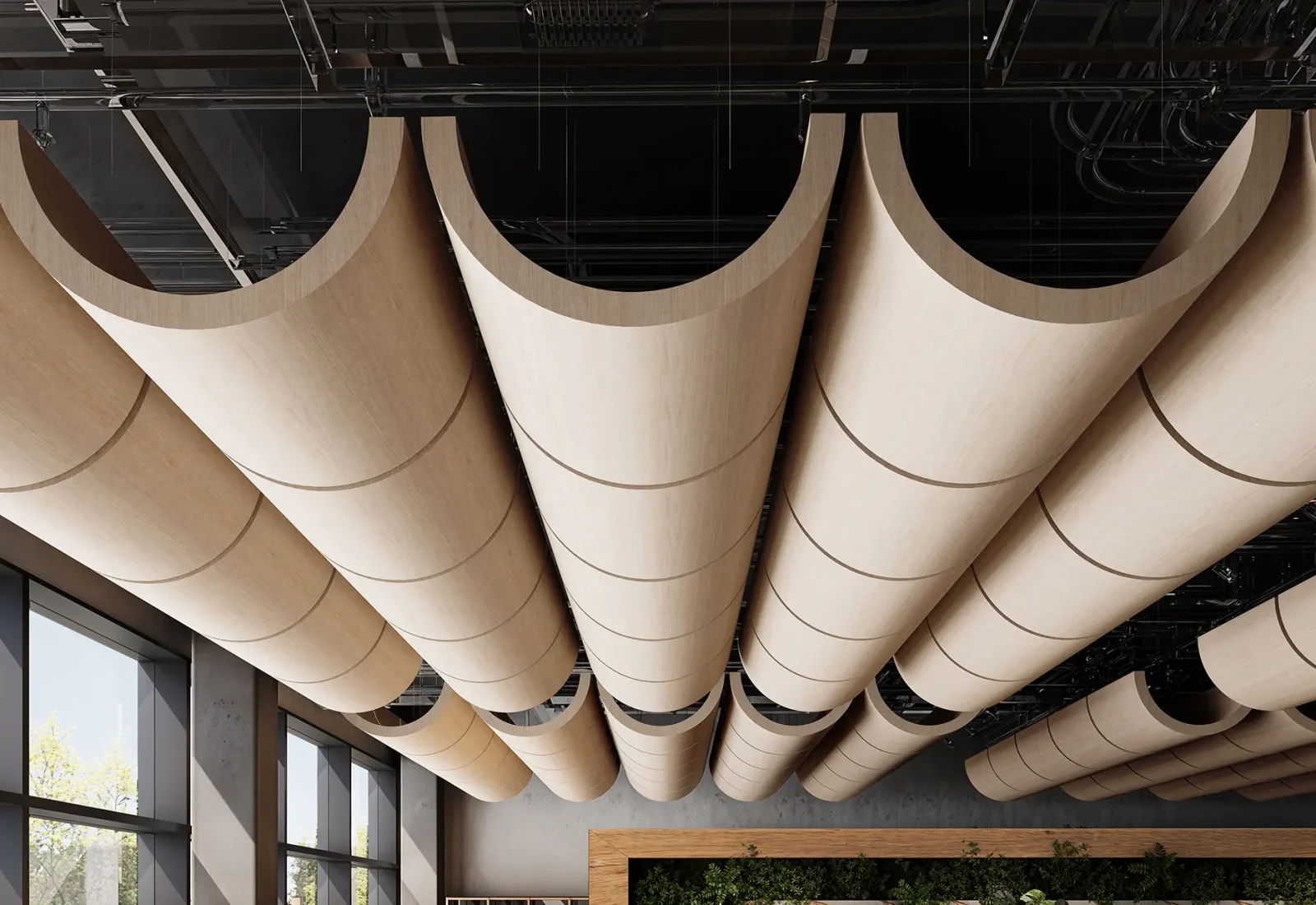 Swing Ceiling Clouds | White Oak | WoodGrain Collection