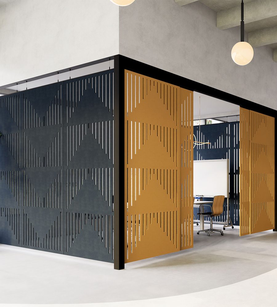 Creative Cut, Pyramid Wall Screens | Turmeric, Granite | Premier Collection