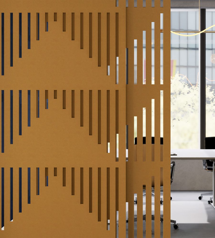 Creative Cut, Pyramid Wall Screens | Turmeric, Granite | Premier Collection