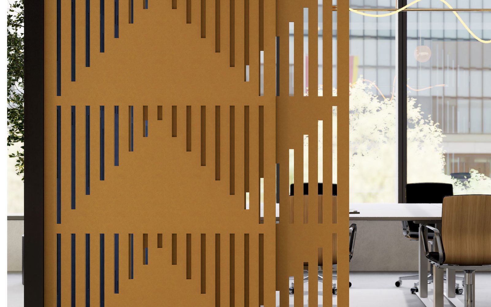 Creative Cut, Pyramid Wall Screens | Turmeric, Granite | Premier Collection