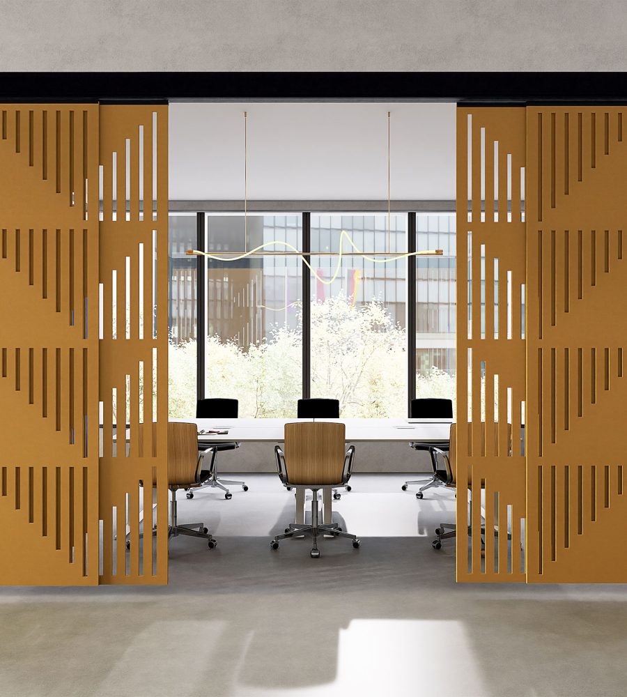 Creative Cut, Pyramid Wall Screens | Turmeric, Granite | Premier Collection