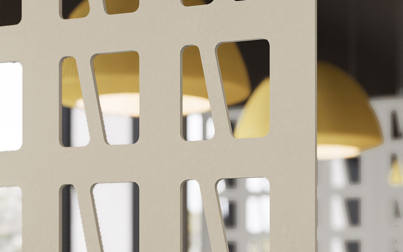 Creative Cut, Skyscraper Wall Screens | Almond | Premier Collection