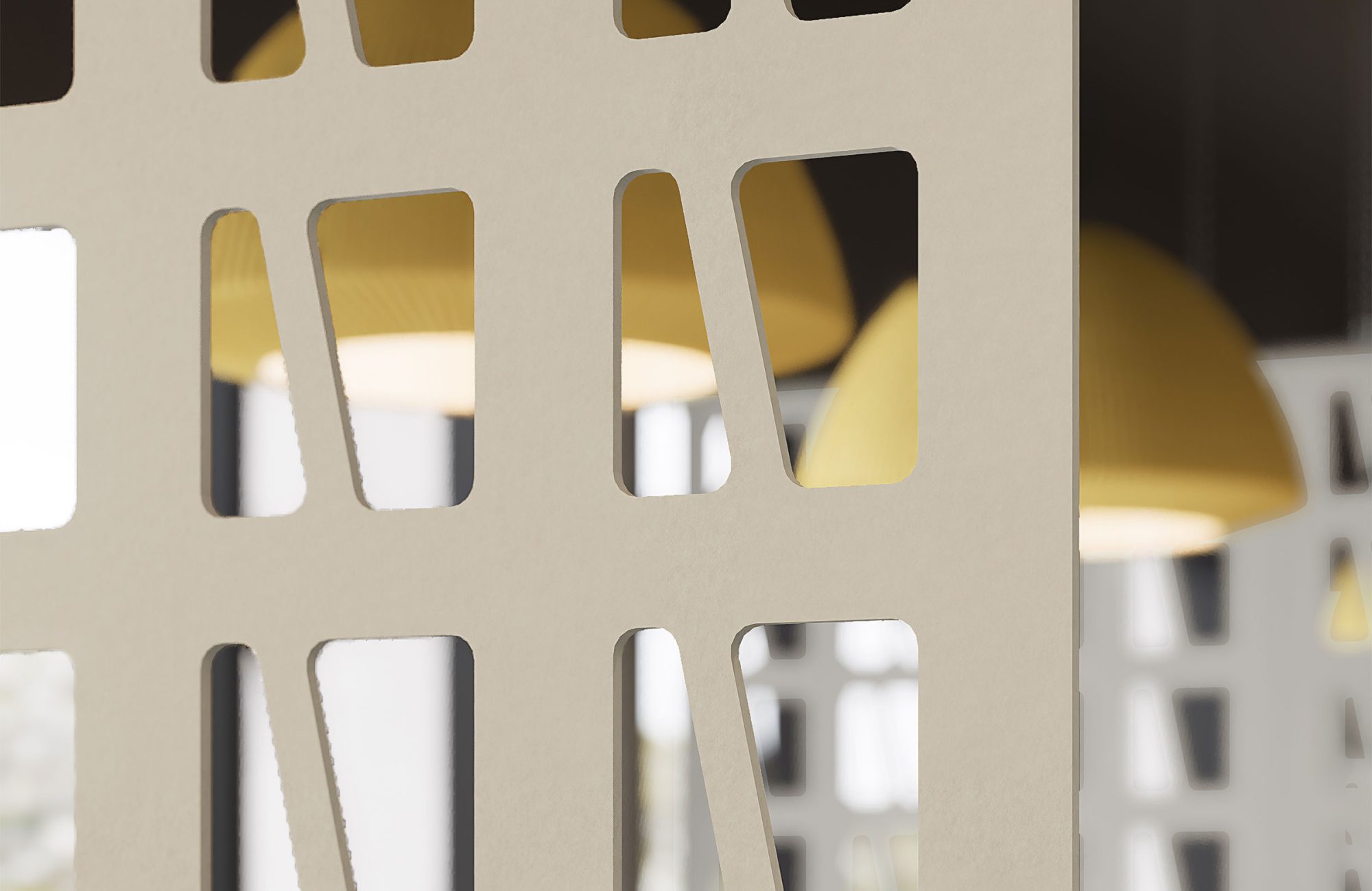 Creative Cut, Skyscraper Wall Screens | Almond | Premier Collection