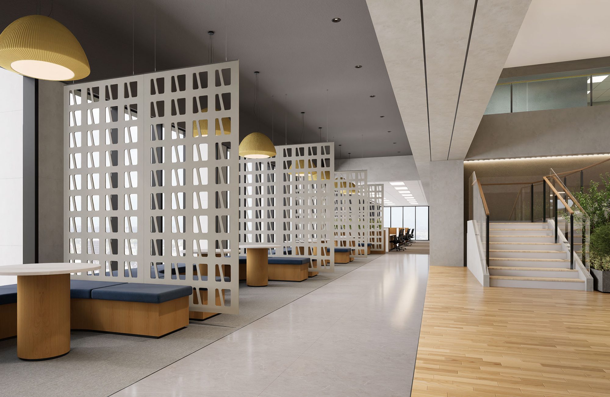 Creative Cut, Skyscraper Wall Screens | Almond | Premier Collection