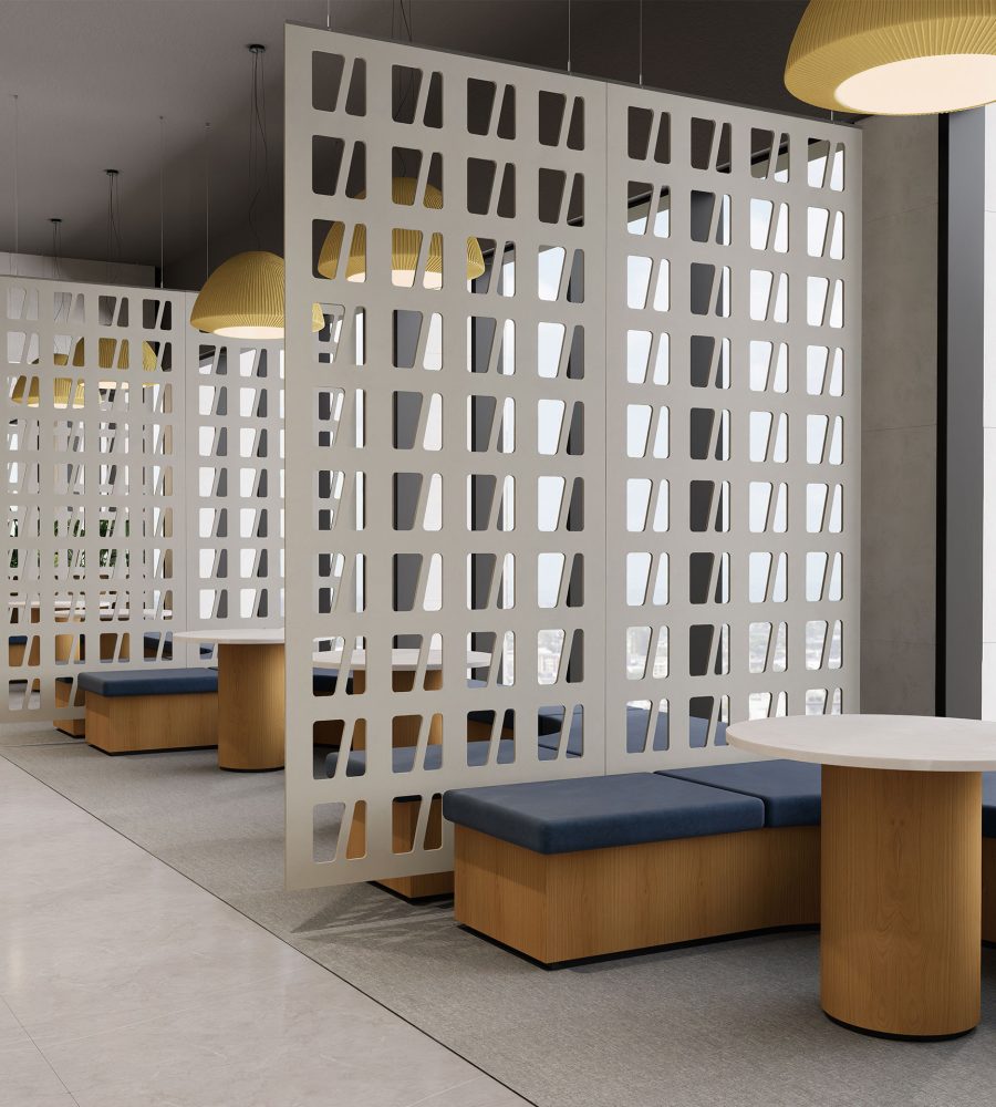 Creative Cut, Skyscraper Wall Screens | Almond | Premier Collection