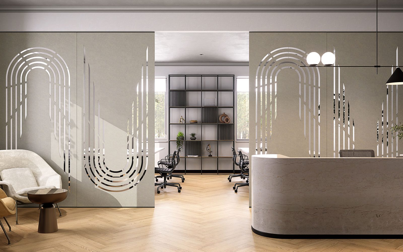 Creative Cut, Tunnel Wall Screens | Pistachio | Premier Collection