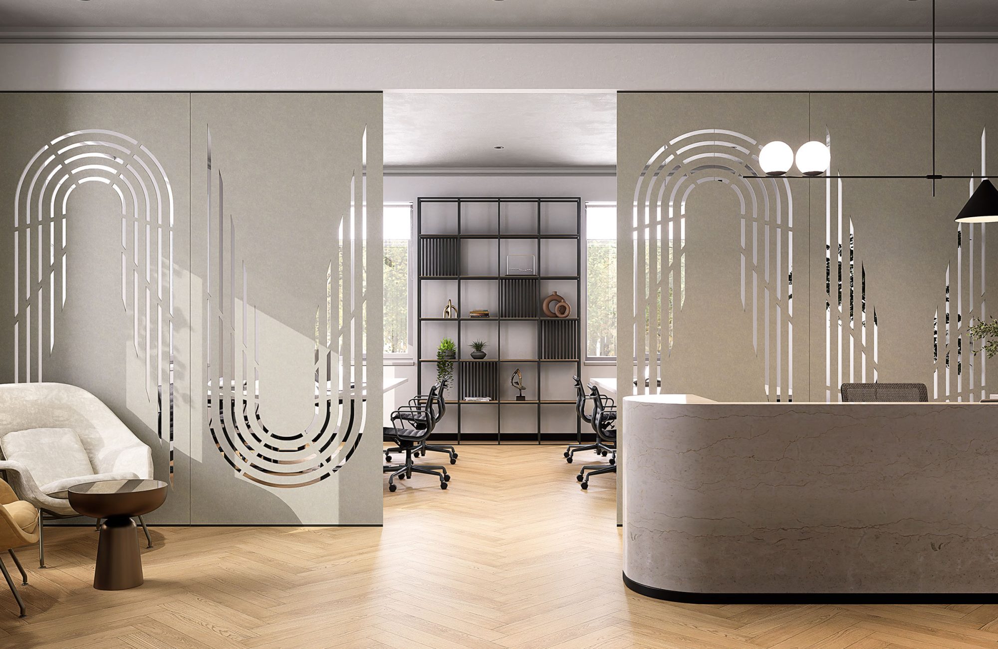 Creative Cut, Tunnel Wall Screens | Pistachio | Premier Collection