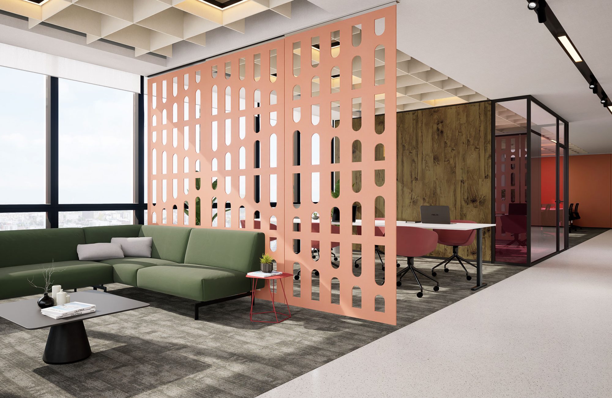 Creative Cut, Waterfall Wall Screens | Flamingo | Premier Collection