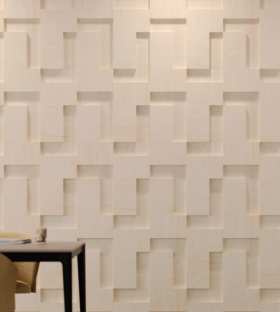 PopUp, Etched Wall Tiles | Baltic Birch | WoodGrain Collection