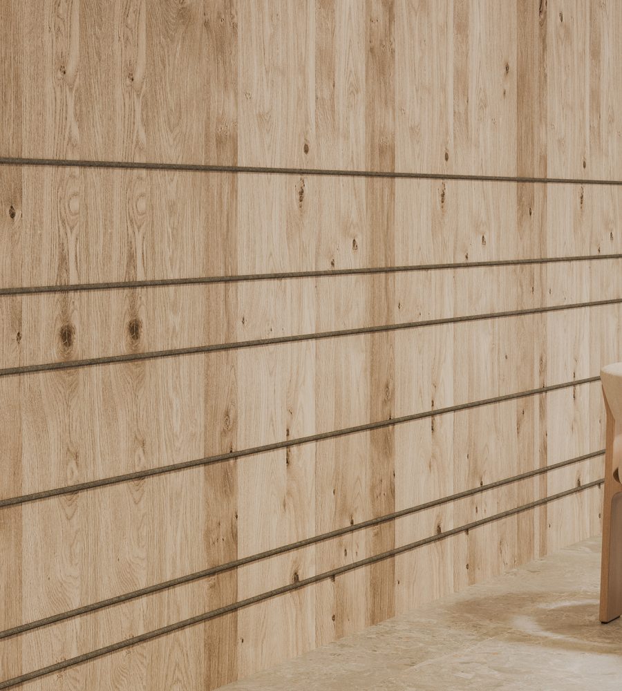 Spine Wall Panels, Panes A | Driftwood, Slate | WoodGrain Collection