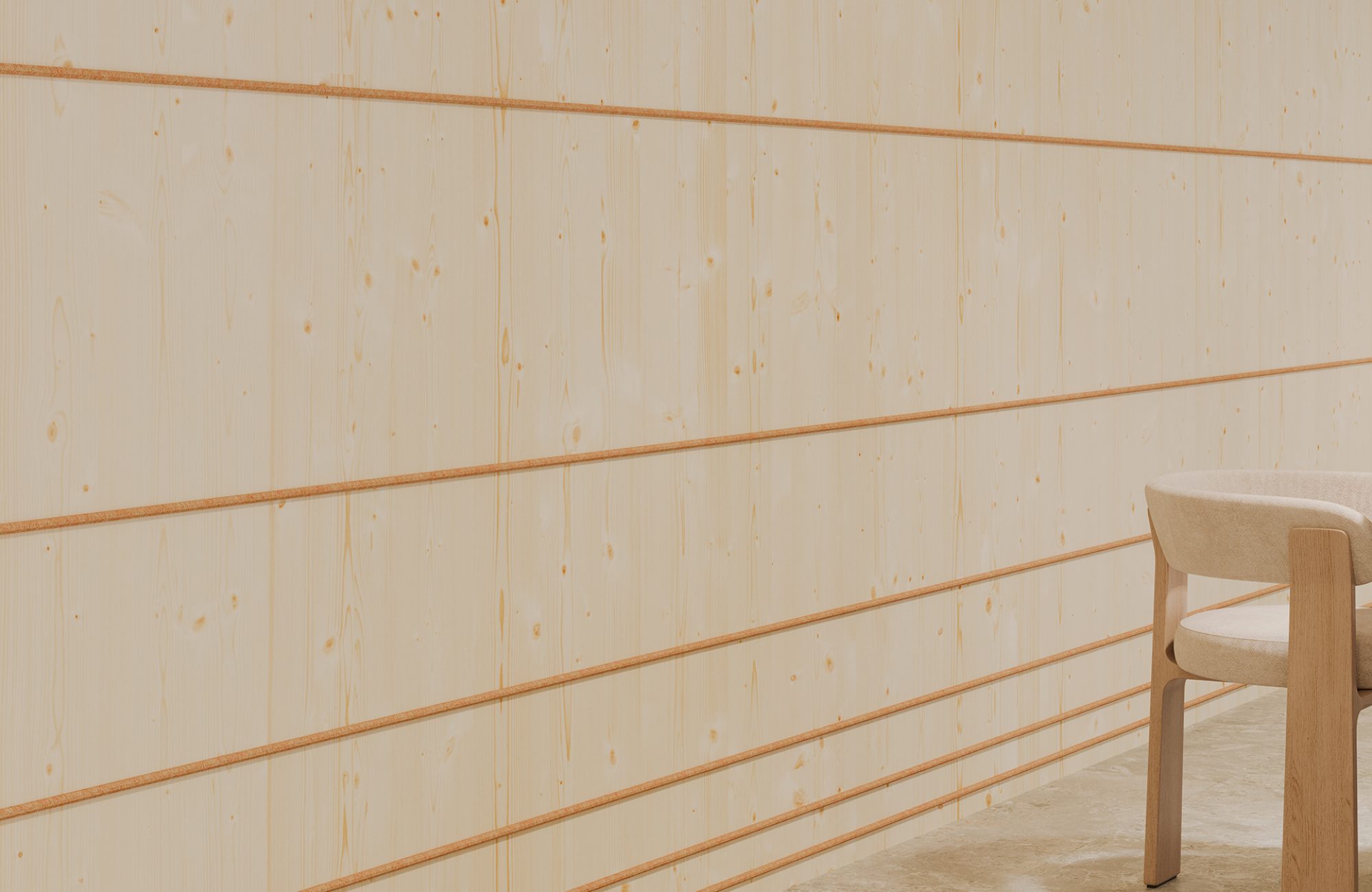 Spine Wall Panels, Panes B | Knotty Spruce, Peach | Premier, WoodGrain Collections