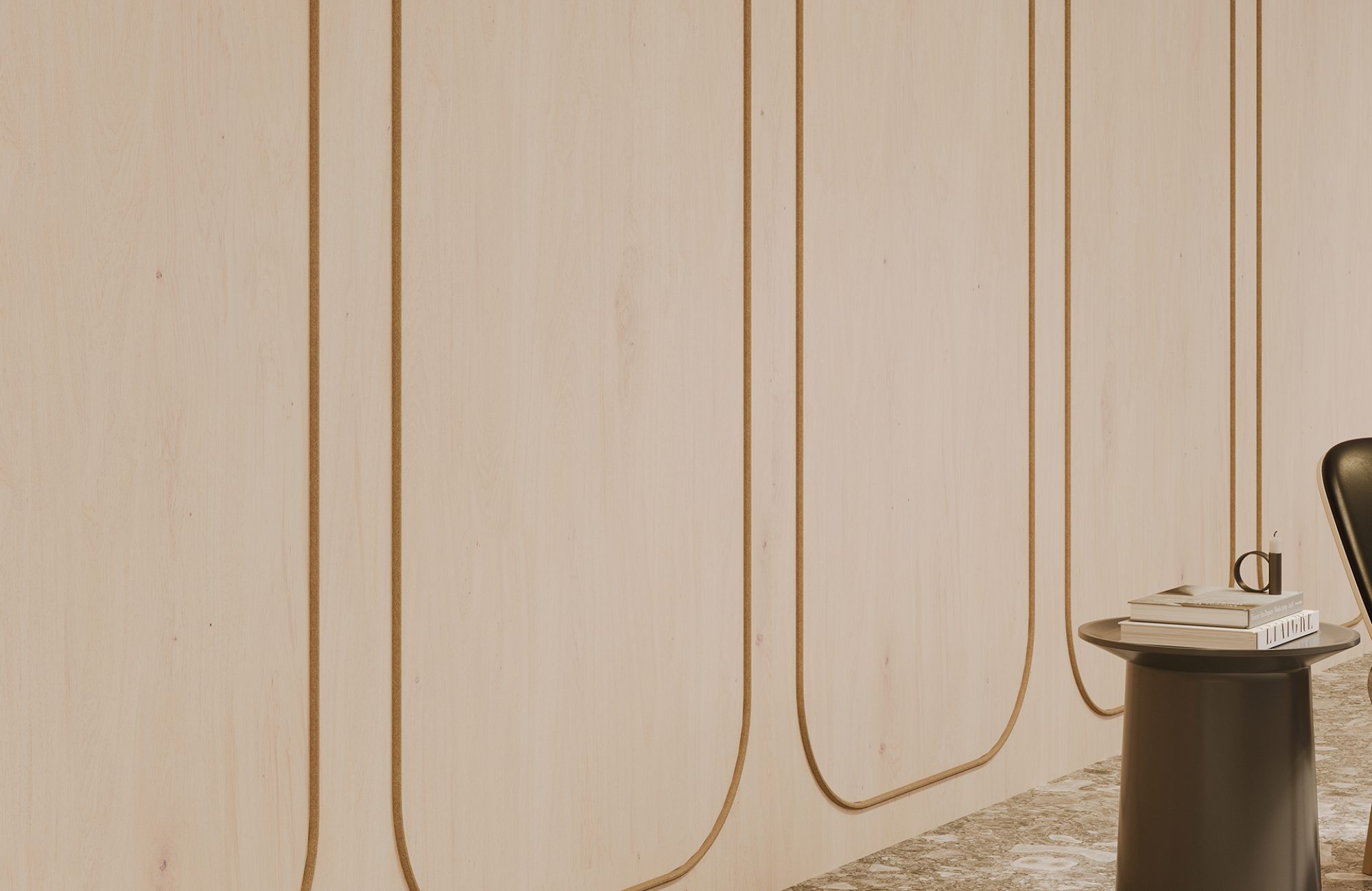 Spine Wall Panels, Racetrack A | Wine Barrel, Umber | Premier, WoodGrain Collections