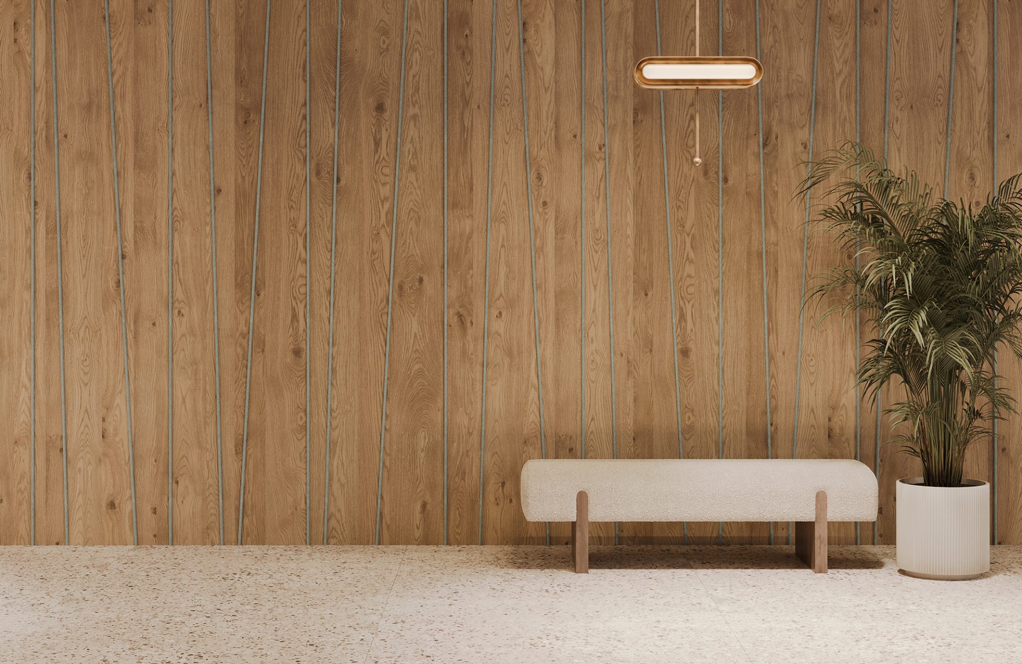 Spine Wall Panels, Stems A | Mocha Legno, Stonewash | WoodGrain, Premier Collections