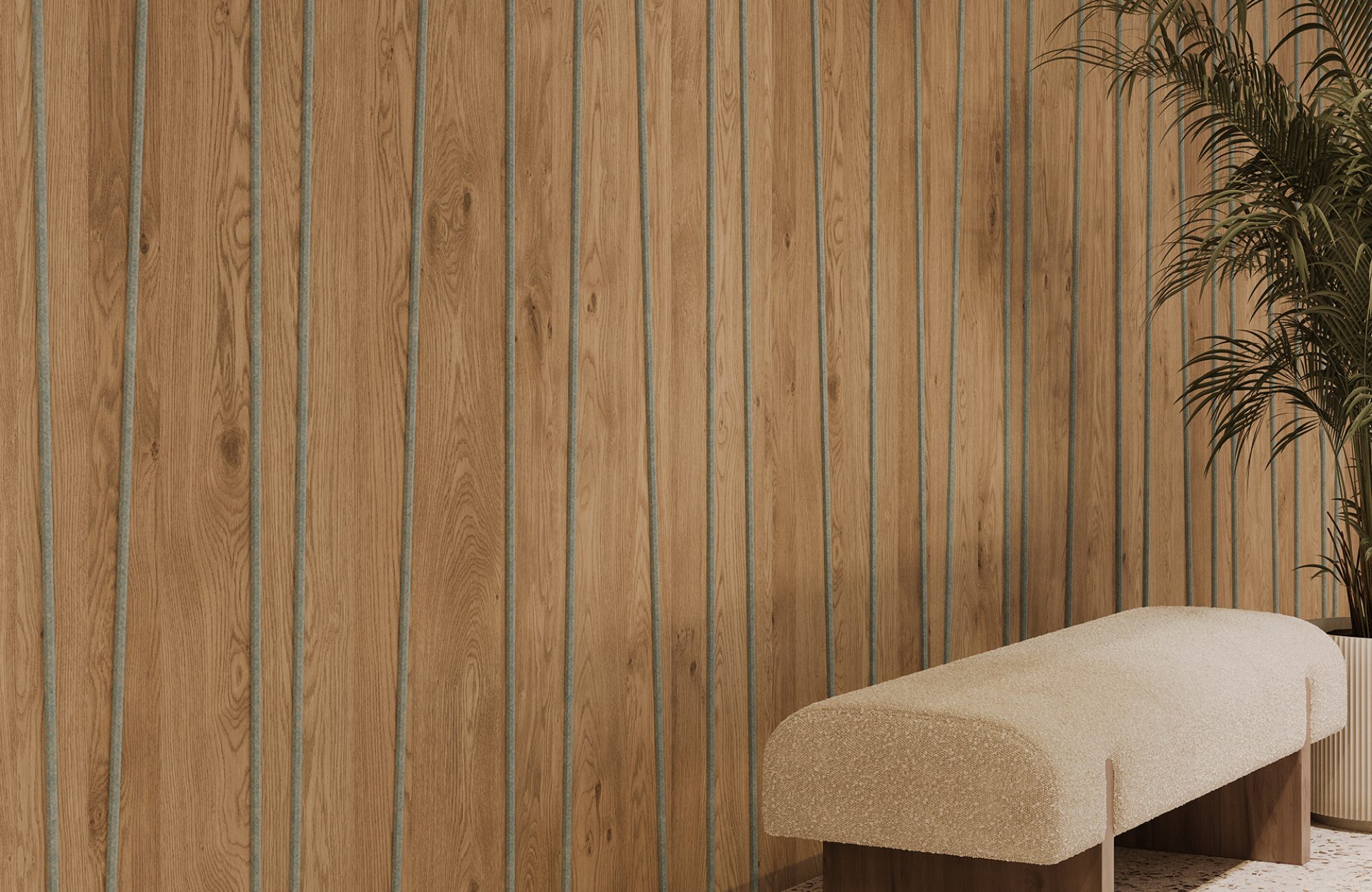Spine Wall Panels, Stems A | Mocha Legno, Stonewash | WoodGrain, Premier Collections