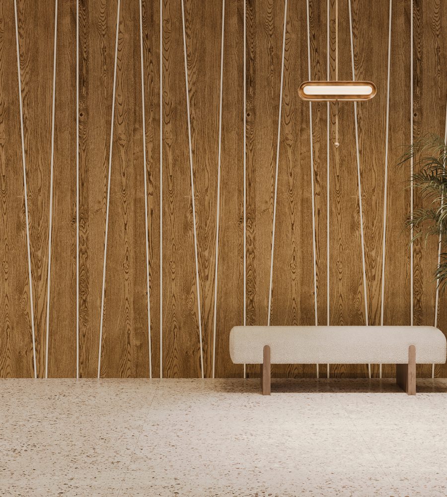 Spine Wall Panels, Stems B | Scorched Timber, White | WoodGrain, Premier Collections