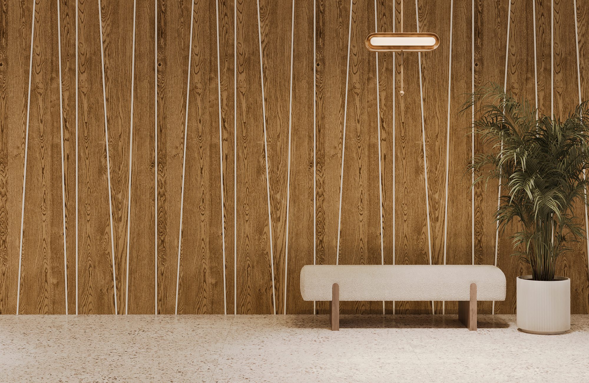 Spine Wall Panels, Stems B | Scorched Timber, White | WoodGrain, Premier Collections