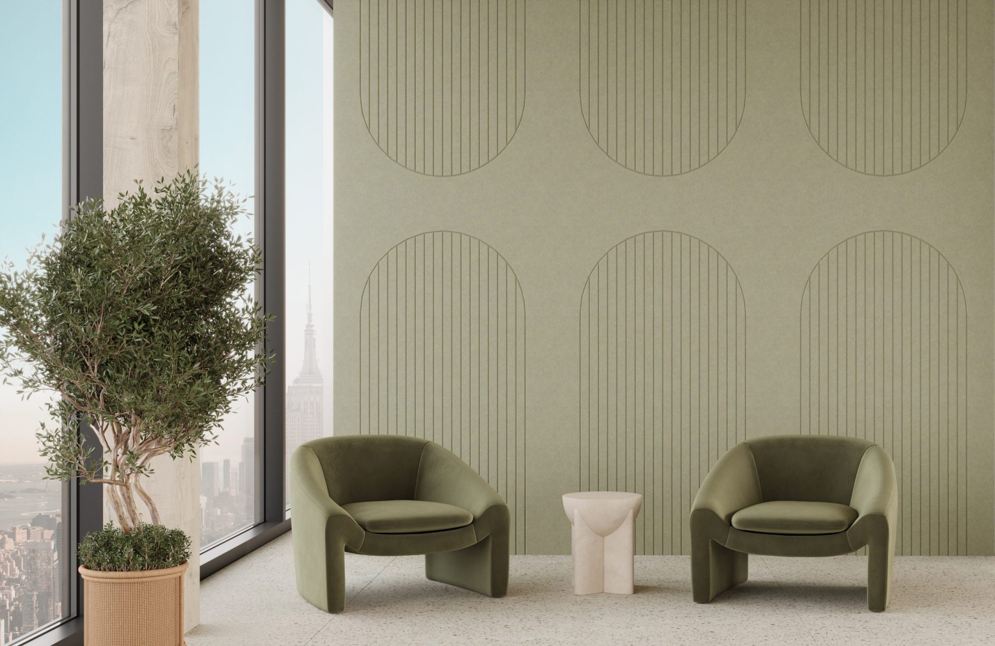 Fracture Wall Panel, Arch | Pistachio | Premier Collection