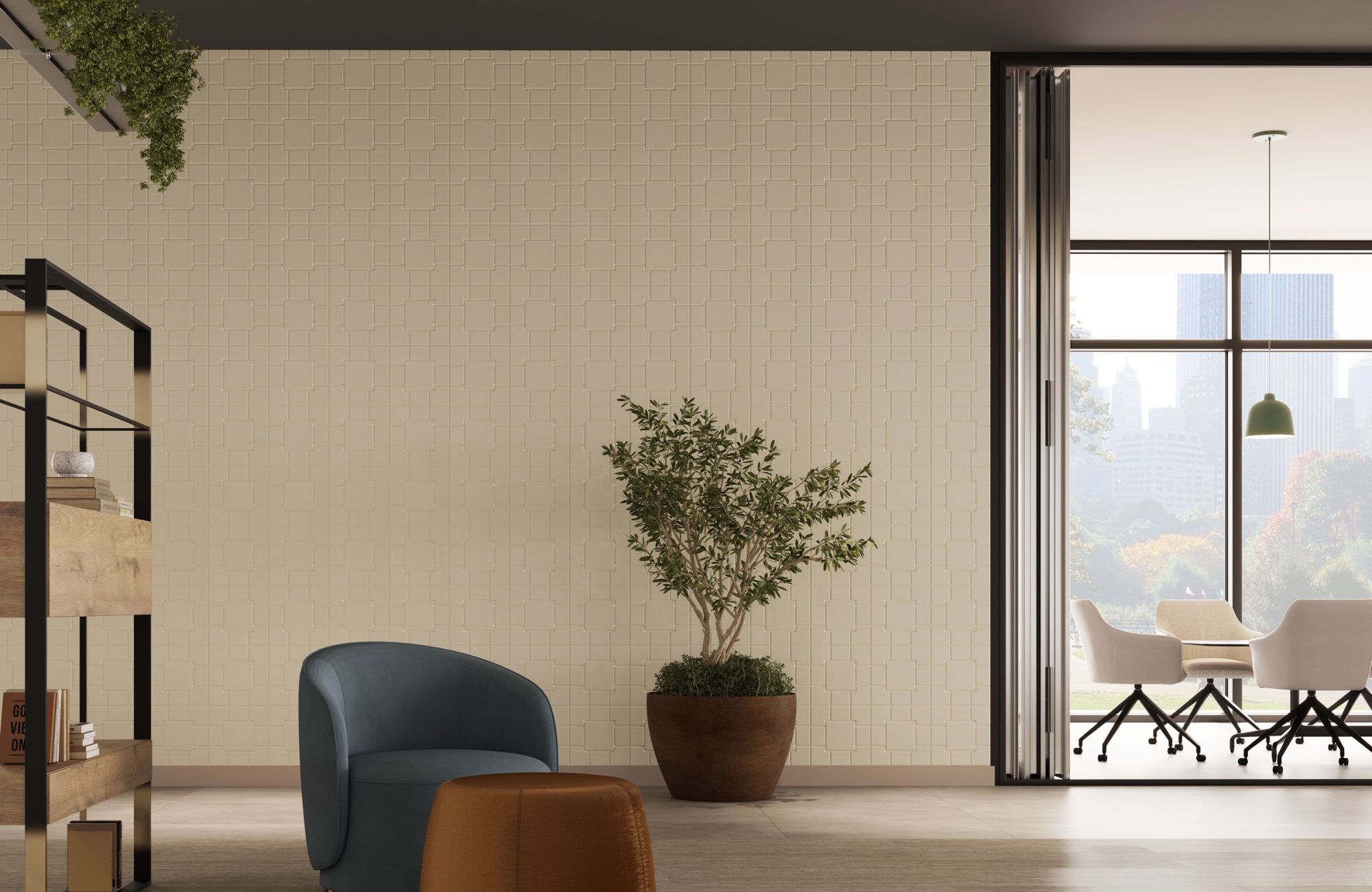 Fracture Plaza Tiles | Premier Collection | Pearl