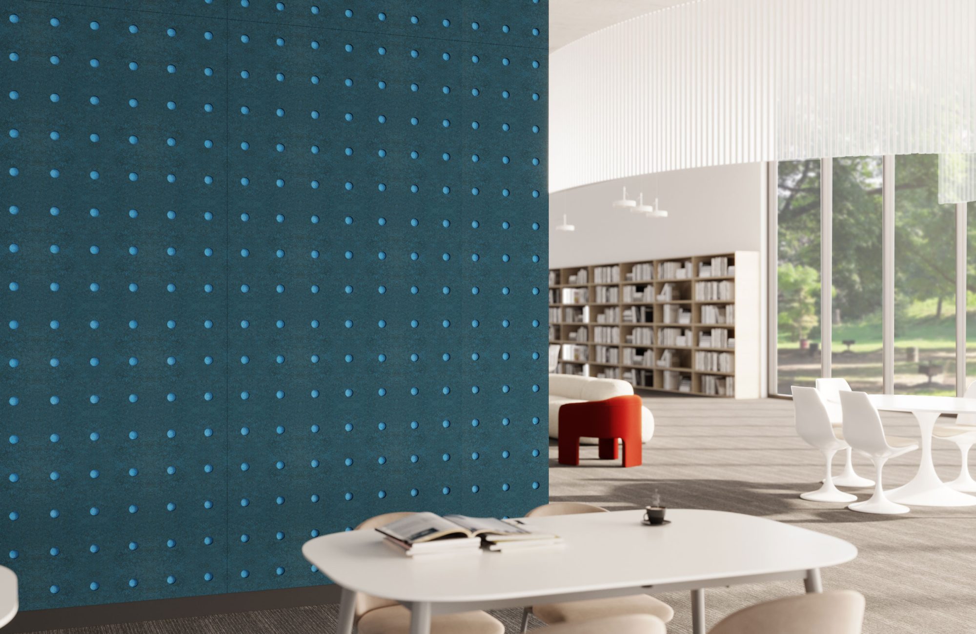 Pixel, Circle Wall Panels | Denim, Azur | Premier Collection
