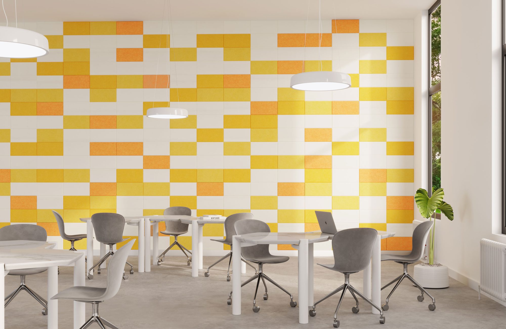 Shapes, Rectangle Wall Tiles | Butter, Popcorn, Peach, White | Premier Collection