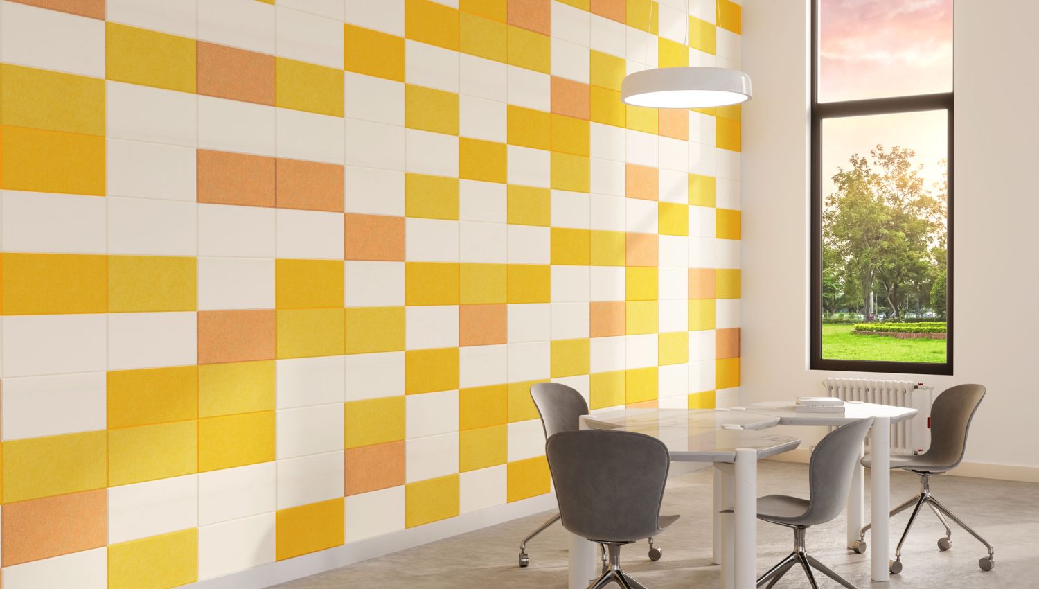 Shapes, Rectangle Wall Tiles | Butter, Popcorn, Peach, White | Premier Collection