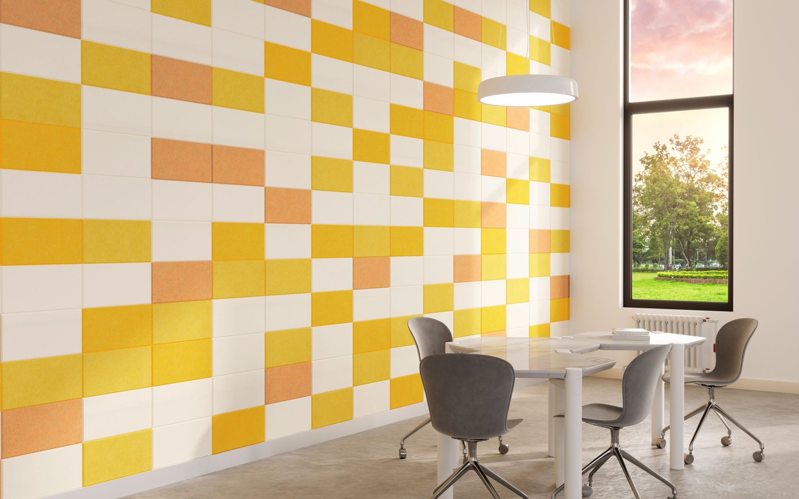 Shapes, Rectangle Wall Tiles | Butter, Popcorn, Peach, White | Premier Collection