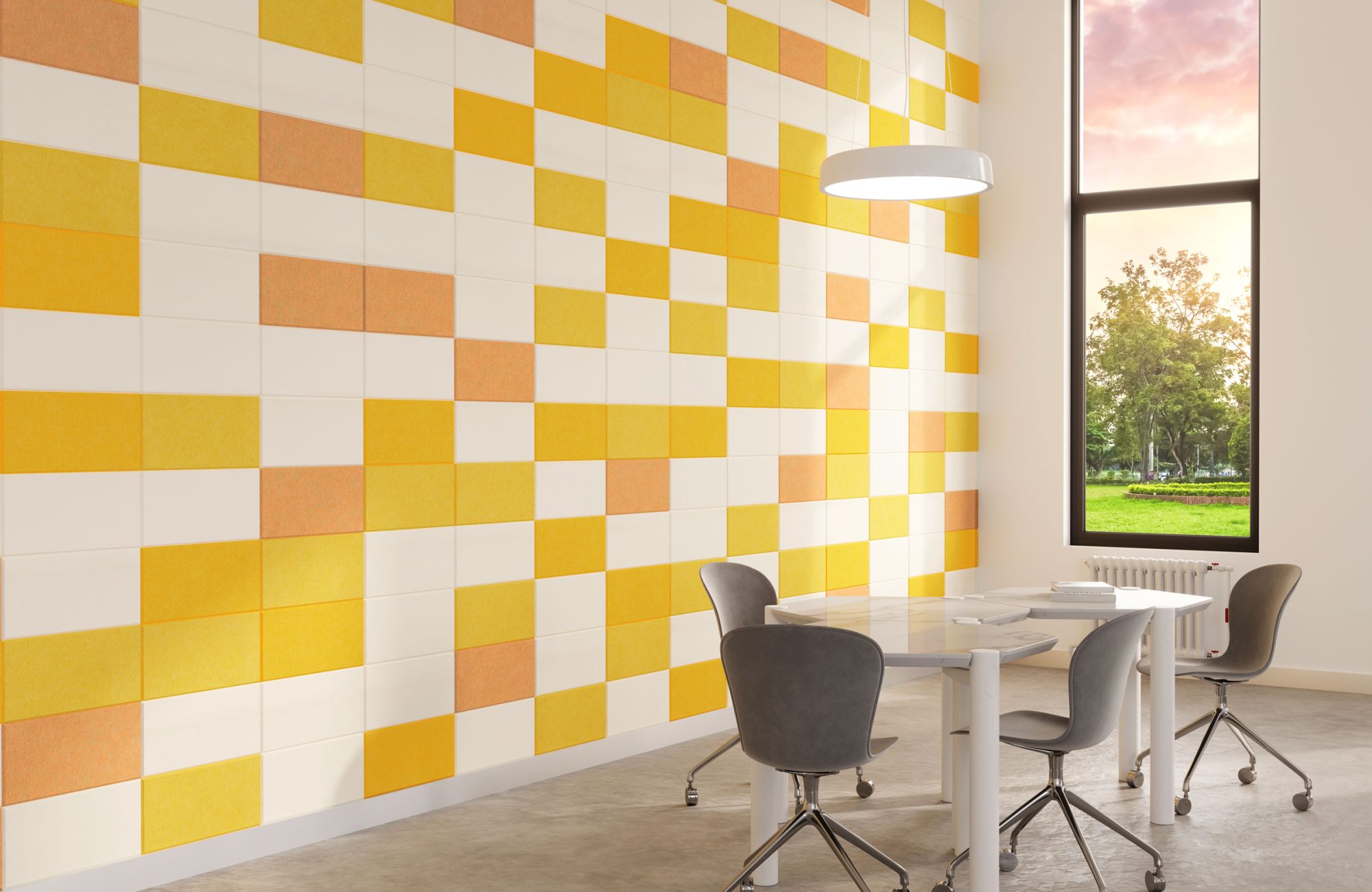 Shapes, Rectangle Wall Tiles | Butter, Popcorn, Peach, White | Premier Collection