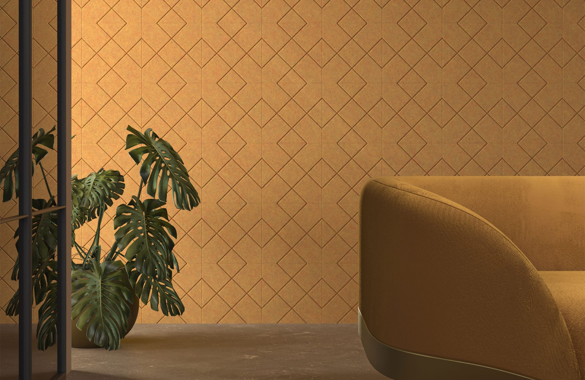 Fracture Crosshatch Wall Tiles | Premier Collection | Turmeric