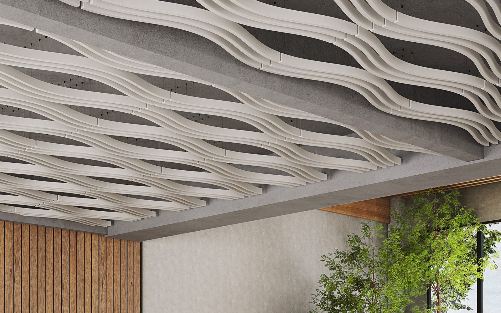 Billow Ceiling Baffles | White | Premier Collection