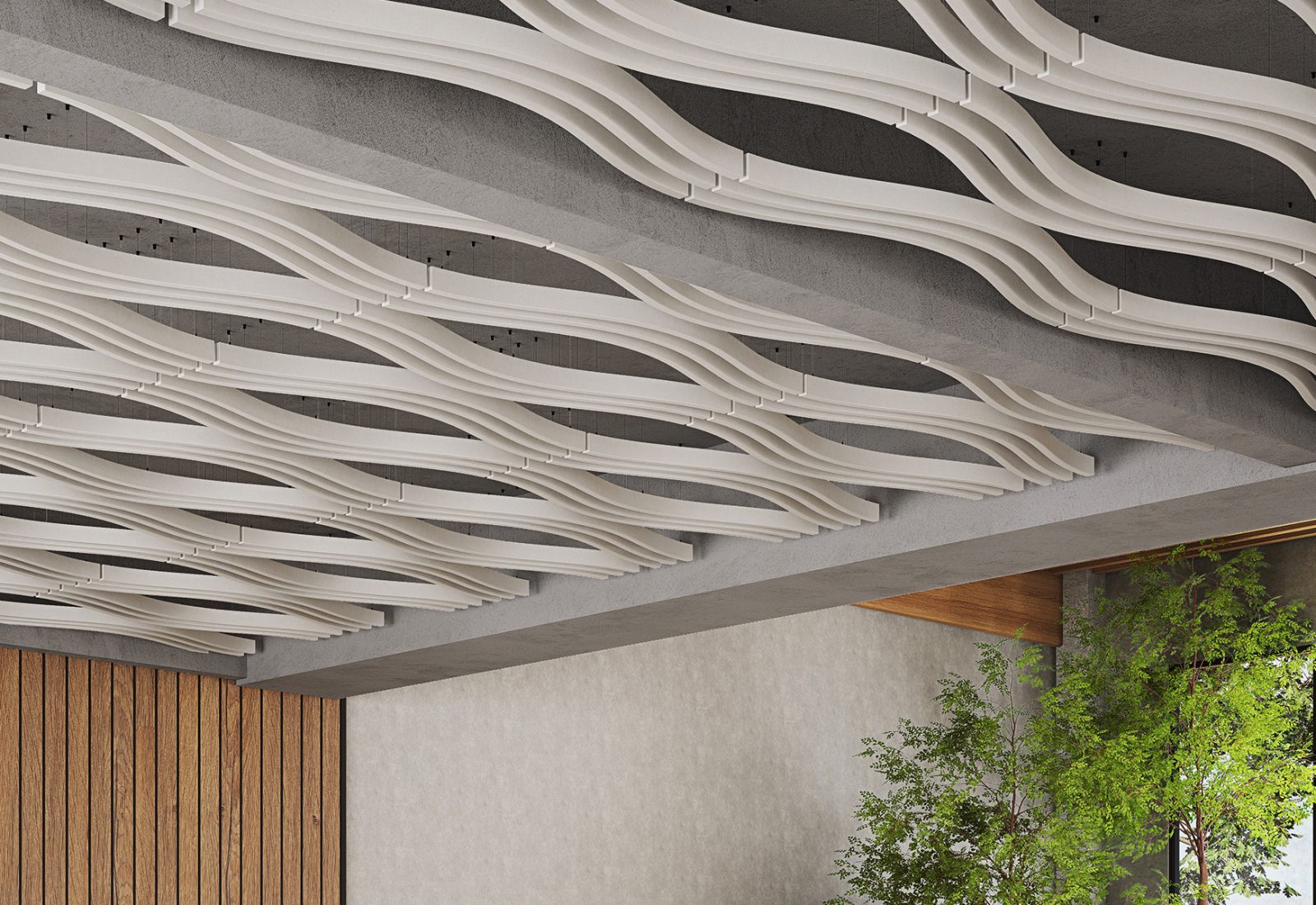 Billow Ceiling Baffles | White | Premier Collection