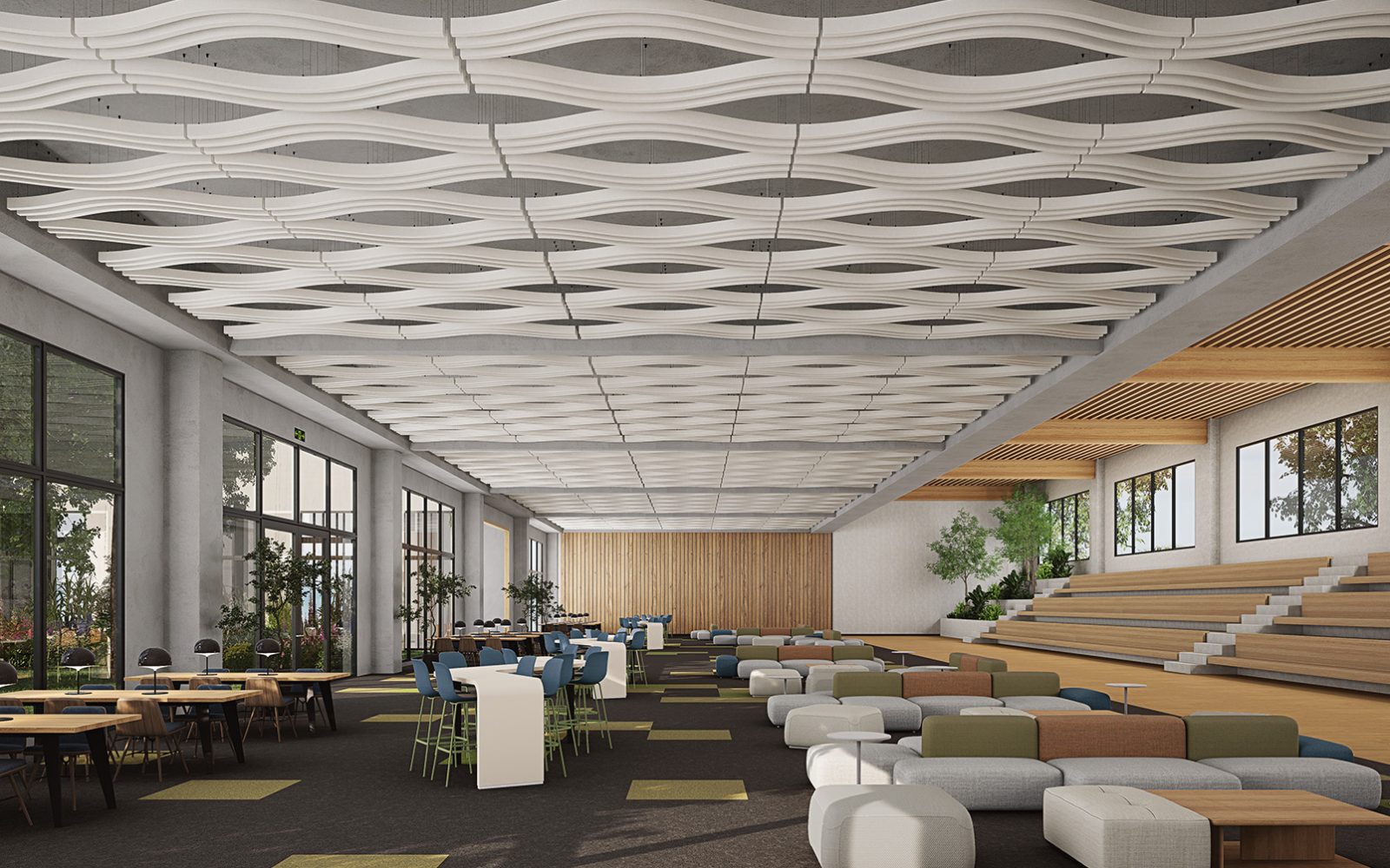 Billow Ceiling Baffles | White | Premier Collection