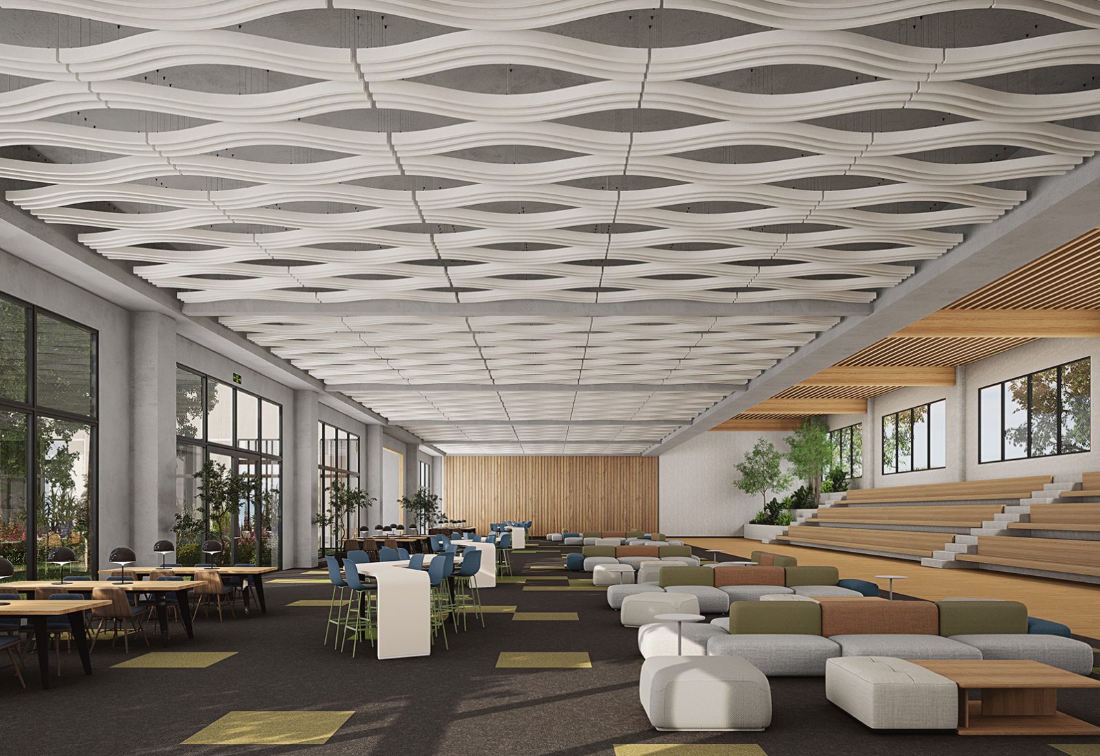 Billow Ceiling Baffles | White | Premier Collection