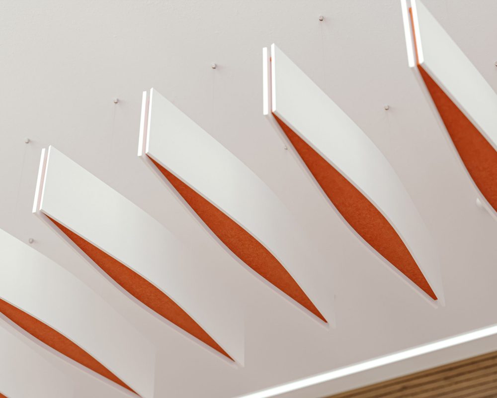 Aero Ceiling Baffles | White, Carrot | Premier Collection