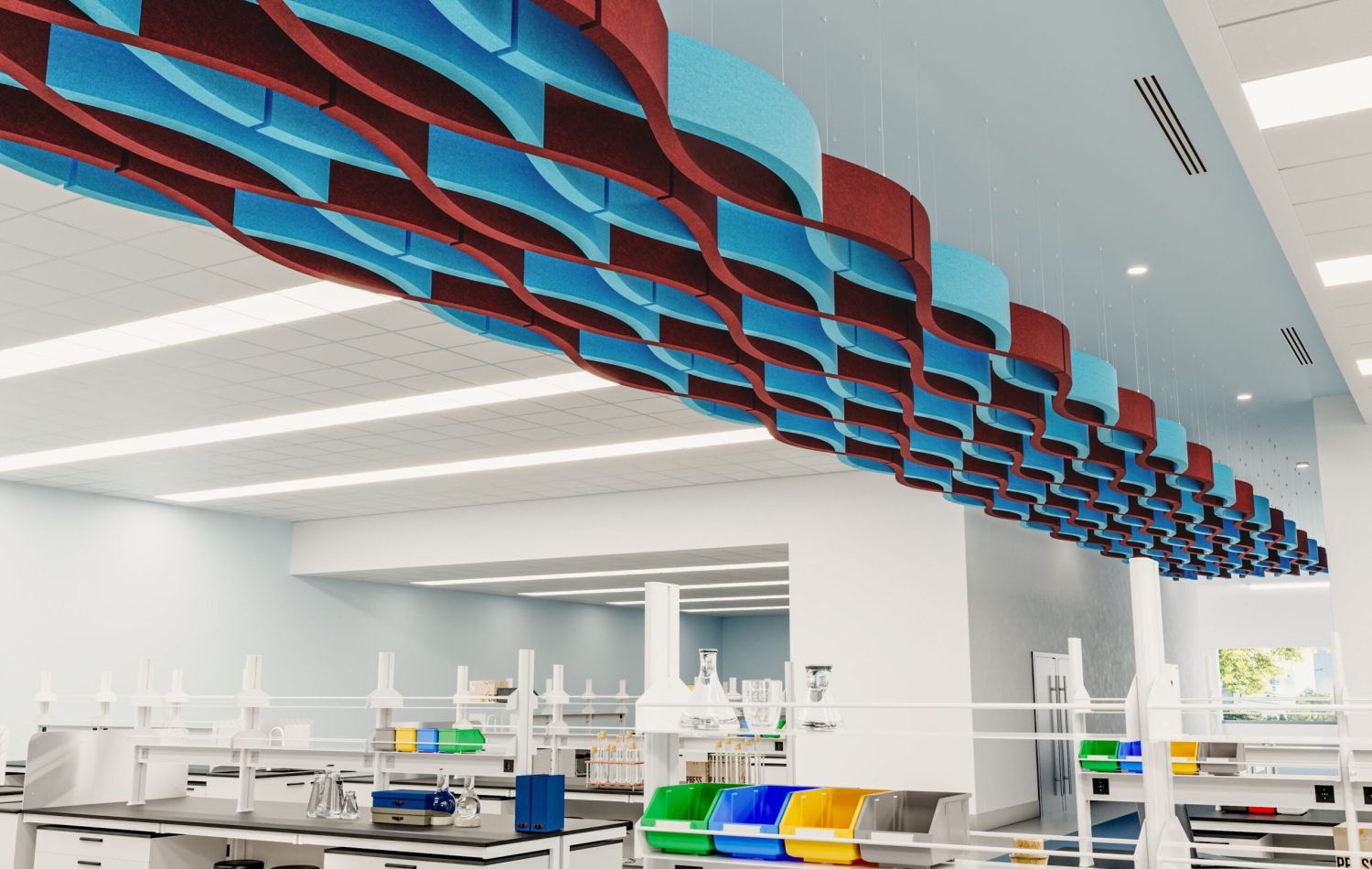 Billow Connect Ceiling Baffles | Azur, Currant | Premier Collection