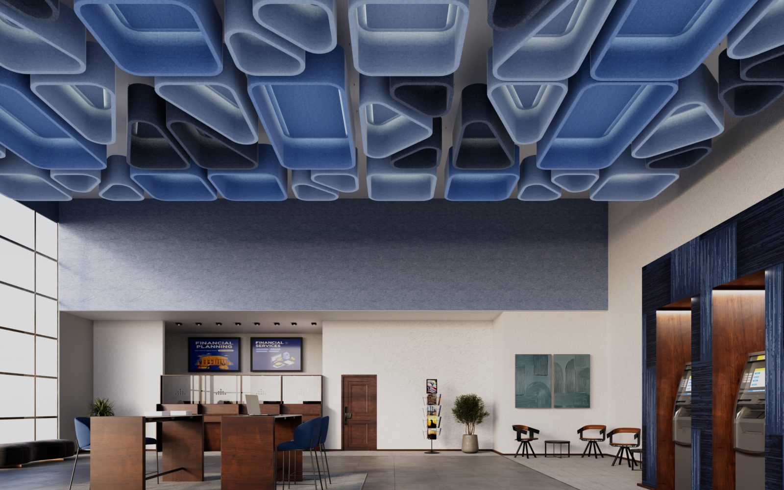 Skipping Stones Ceiling Clouds | Granite, Marine, Periwinkle | Premier Collection