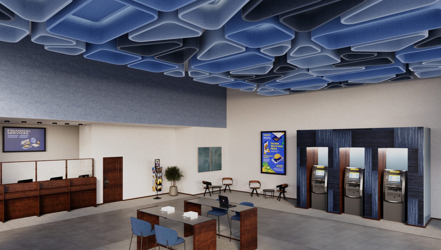 Skipping Stones Ceiling Clouds | Granite, Marine, Periwinkle | Premier Collection