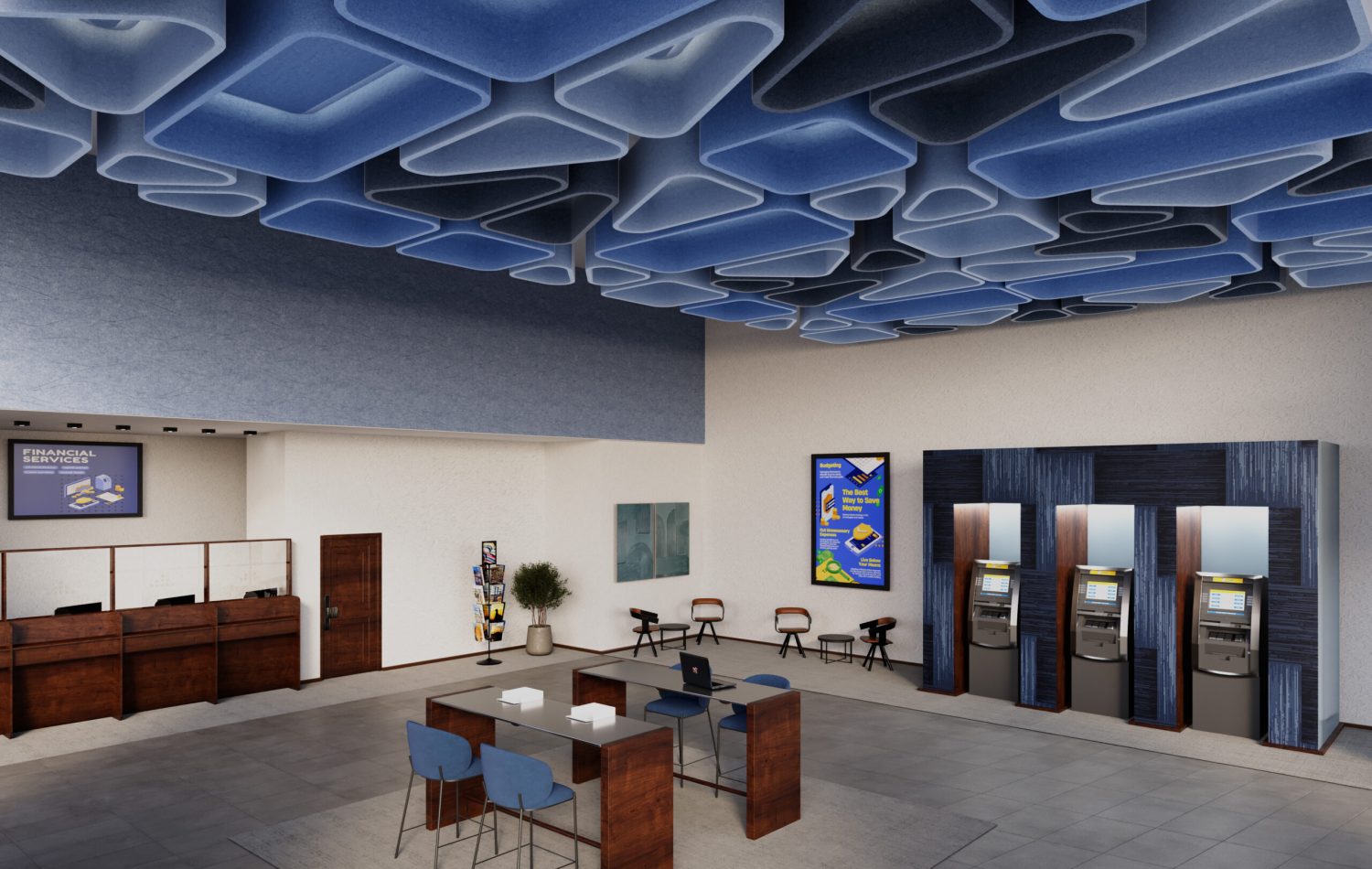 Skipping Stones Ceiling Clouds | Granite, Marine, Periwinkle | Premier Collection