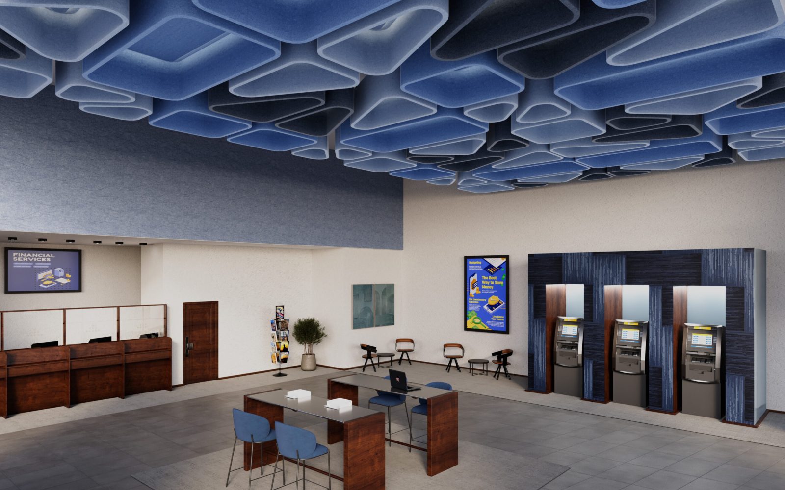 Skipping Stones Ceiling Clouds | Granite, Marine, Periwinkle | Premier Collection