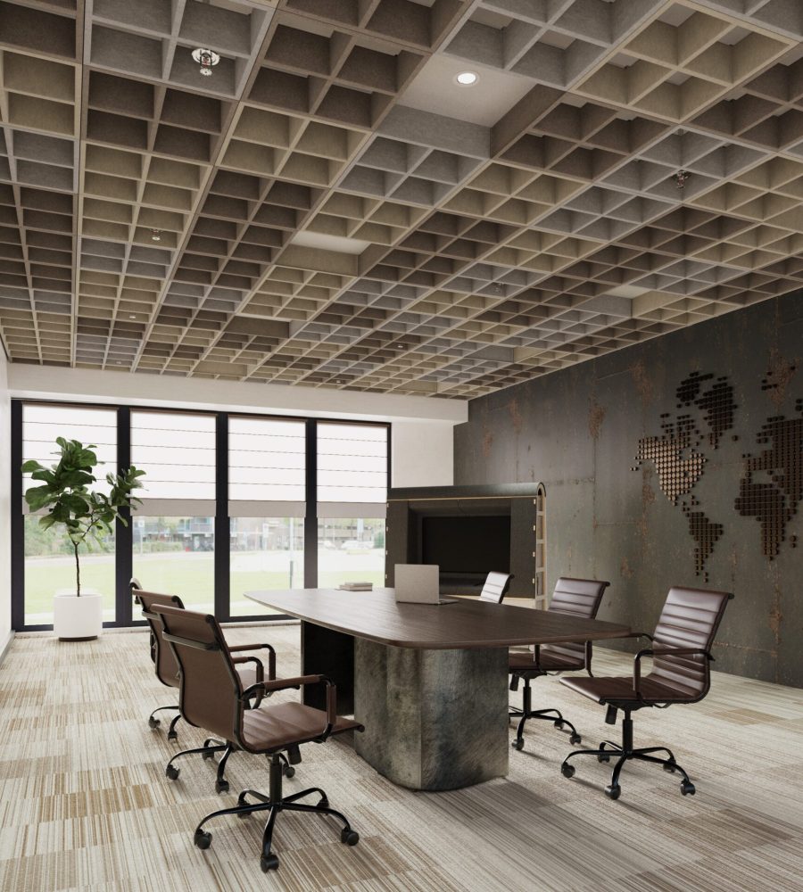 Woven, Windowpane Ceiling Frames | Almond, Mushroom, Platinum | Premier Collection